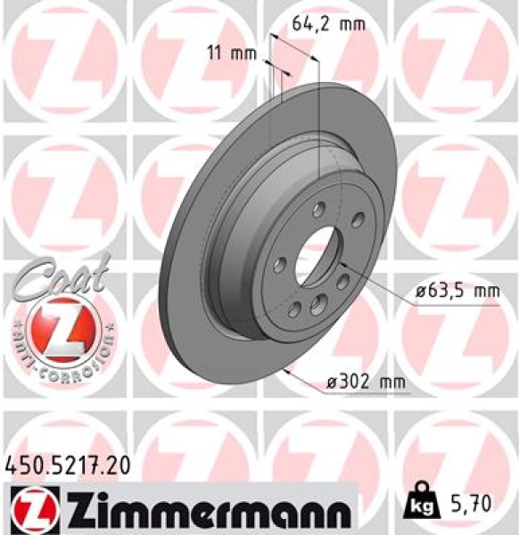 Zimmermann Brake Disc for LAND ROVER FREELANDER 2 (L359) rear