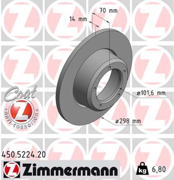 Zimmermann Brake Disc for LAND ROVER 88/109 (LR) front