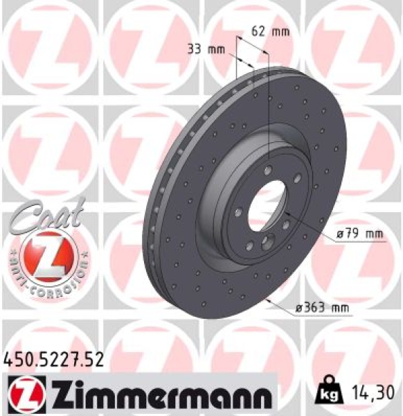 Zimmermann Sport Brake Disc for LAND ROVER DISCOVERY V (L462) front