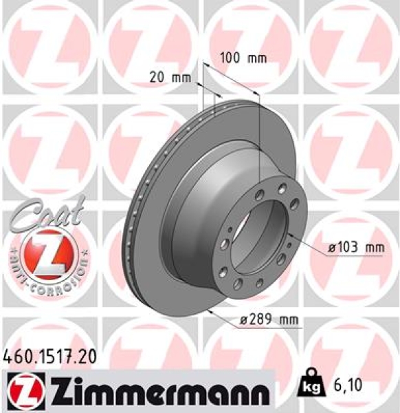 Zimmermann Brake Disc for PORSCHE 944 rear