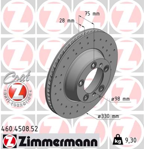 Zimmermann Brake Disc for PORSCHE PANAMERA (971) rear left