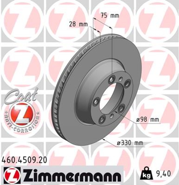 Zimmermann Brake Disc for PORSCHE PANAMERA (971) rear right