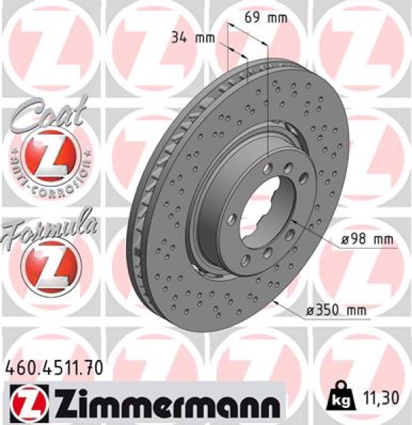 Zimmermann Brake Disc for PORSCHE 911 (991) front right