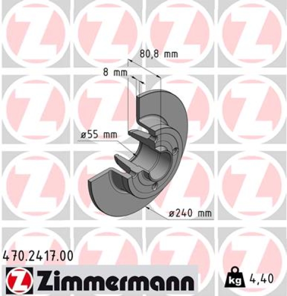 Zimmermann Brake Disc for RENAULT MEGANE II (BM0/1_, CM0/1_) rear