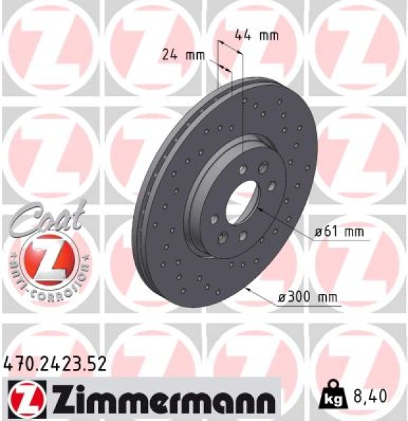Zimmermann Sport Brake Disc for RENAULT GRAND SCÉNIC II (JM0/1_) front
