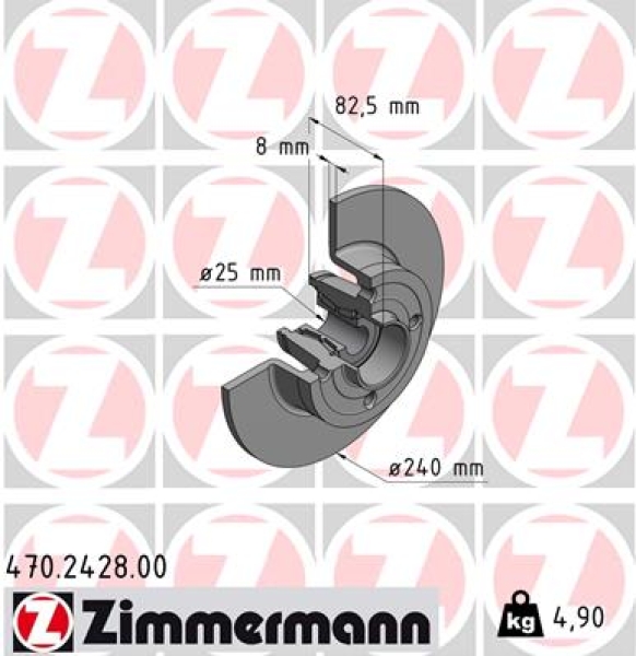 Zimmermann Brake Disc for RENAULT MEGANE II (BM0/1_, CM0/1_) rear