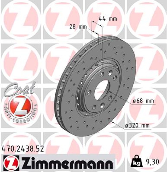 Zimmermann Sport Brake Disc for RENAULT TALISMAN Grandtour (KP_) front