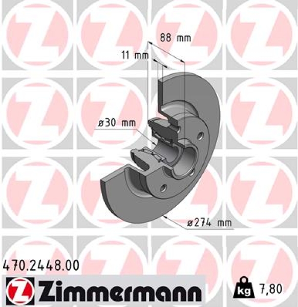 Zimmermann Bremsscheibe für RENAULT SCÉNIC III (JZ0/1_) hinten