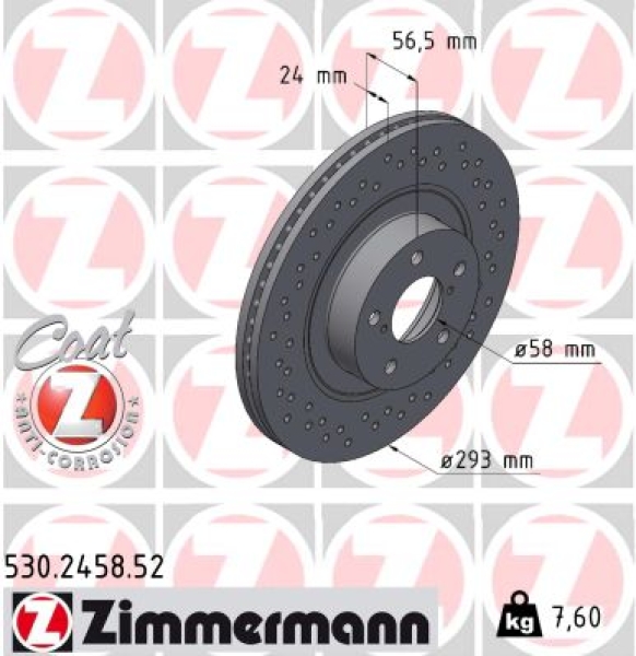 Zimmermann Sport Brake Disc for SUBARU IMPREZA Schrägheck (GR, GH, G3) front