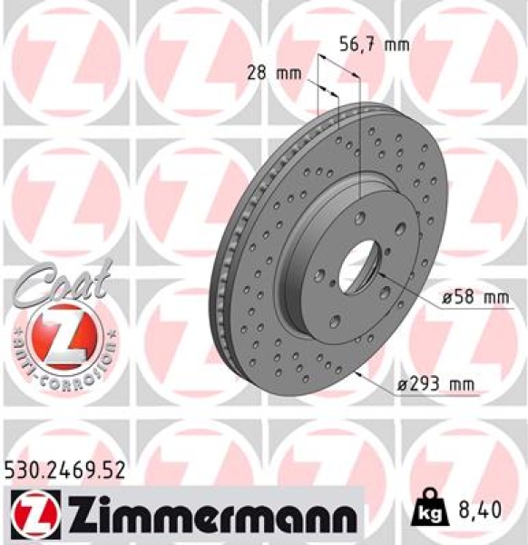Zimmermann Sport Brake Disc for SUBARU LEVORG front