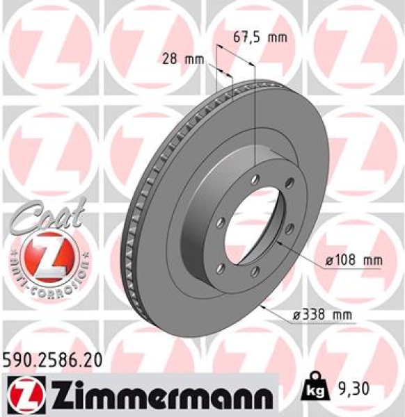 Zimmermann Brake Disc for TOYOTA LAND CRUISER PRADO (_J12_) front