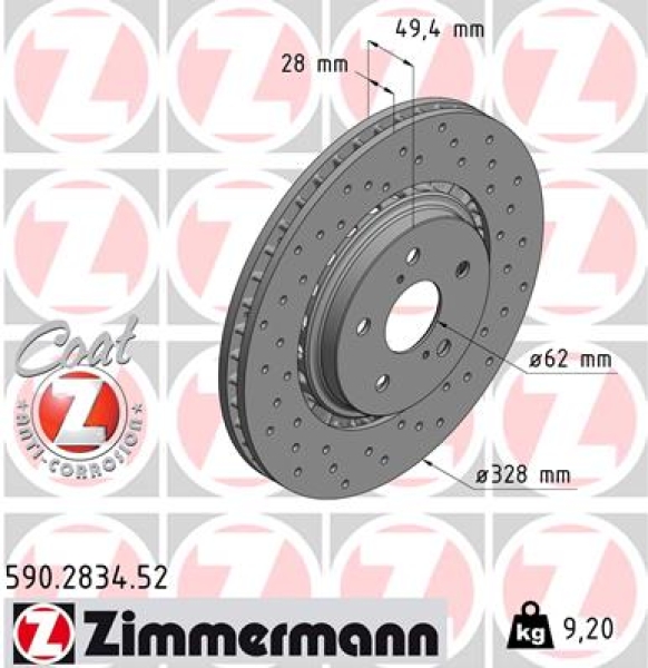 Zimmermann Sport Brake Disc for TOYOTA RAV 4 IV (_A4_) front