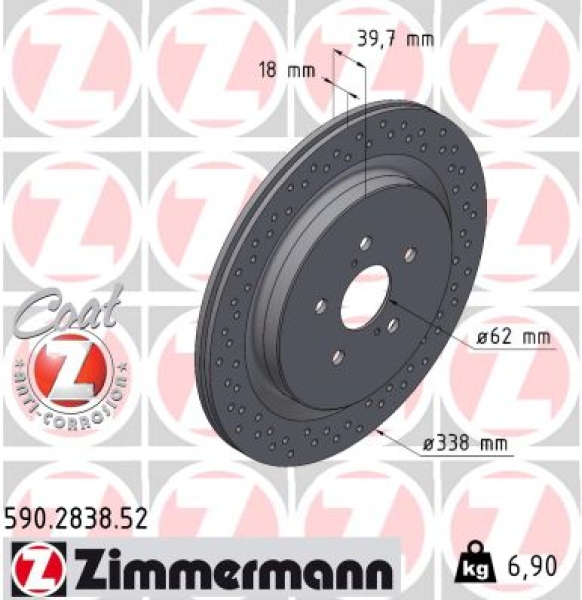 Zimmermann Sportbremsscheibe Sport Z für LEXUS RX (_L2_) hinten