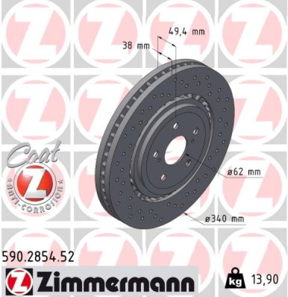 Zimmermann Sport Brake Disc for TOYOTA RAV 4 V (_A5_, _H5_) front
