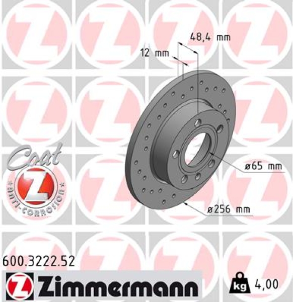 Zimmermann Sport Brake Disc for AUDI A3 Sportback (8PA) rear