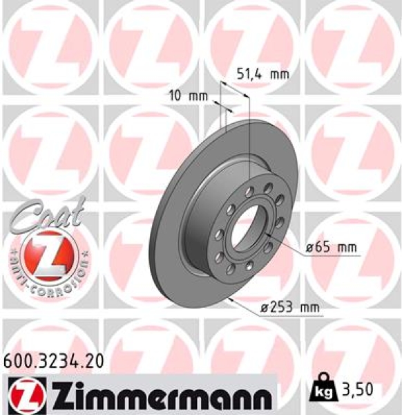 Zimmermann Brake Disc for SEAT LEON ST (5F8) rear