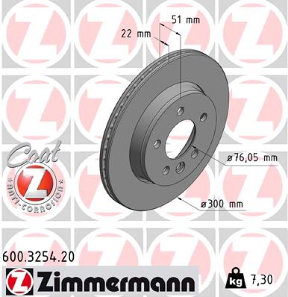 Zimmermann Brake Disc for VW CRAFTER Pritsche/Fahrgestell (SZ_) rear