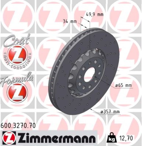 Zimmermann Brake Disc for AUDI A3 Limousine (8YS, 8YM) front