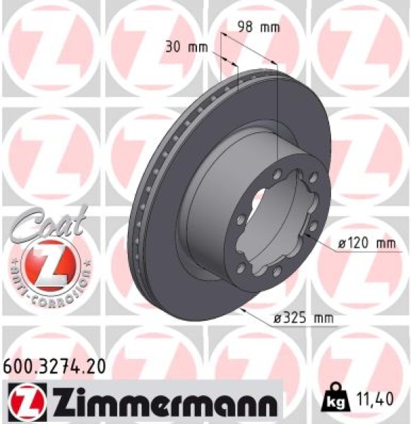 Zimmermann Brake Disc for VW CRAFTER Bus (SYI, SYJ) rear