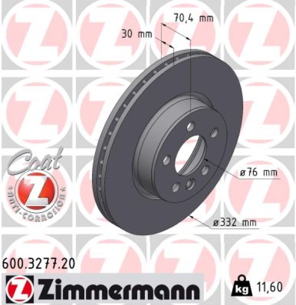 Zimmermann Brake Disc for VW MULTIVAN T7 (STM, STN) front