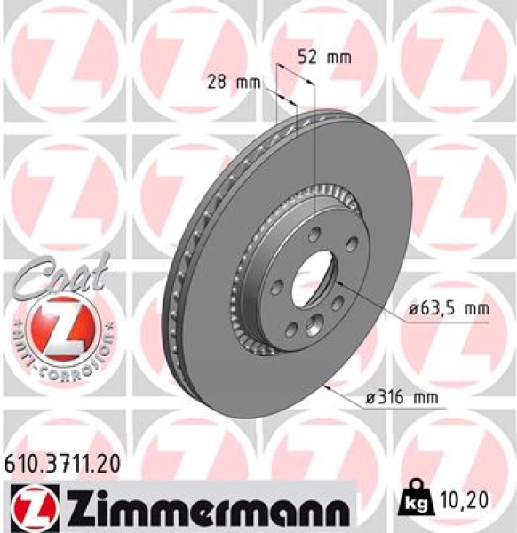 Zimmermann Brake Disc for FORD S-MAX (WS) front