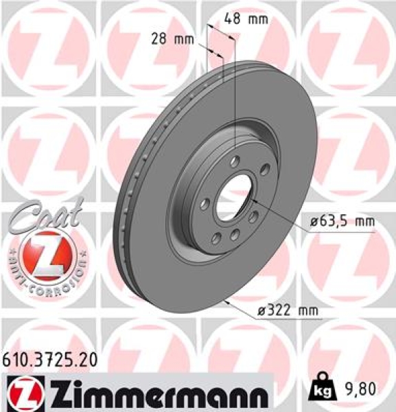 Zimmermann Brake Disc for VOLVO S90 II (234) front