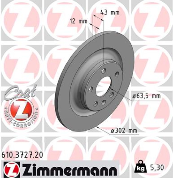 Zimmermann Brake Disc for VOLVO V90 II Kombi (235, 236) rear