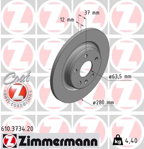 Zimmermann Brake Disc for VOLVO XC40 (536) rear