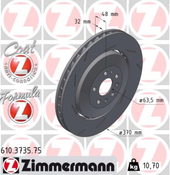 Zimmermann Bremsscheibe Formula Z für VOLVO S60 III (224) vorne links