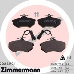 Zimmermann Brake pads for AUDI 90 (89, 89Q, 8A, B3) front