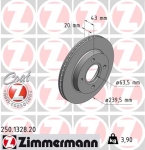 Zimmermann Brake Disc for MAZDA 121 III (JASM, JBSM) front