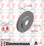Zimmermann Sport Brake Disc for MAZDA 121 III (JASM, JBSM) front