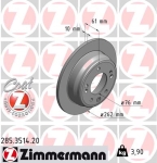 Zimmermann Brake Disc for HYUNDAI ix35 (LM, EL, ELH) rear