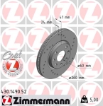 Zimmermann Sport Brake Disc for OPEL MERIVA A Großraumlimousine (X03) front