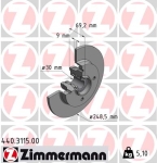 Zimmermann Bremsscheibe für PEUGEOT 207 (WA_, WC_) hinten