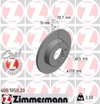 Zimmermann Brake Disc for SEAT CORDOBA Vario (6K5) front